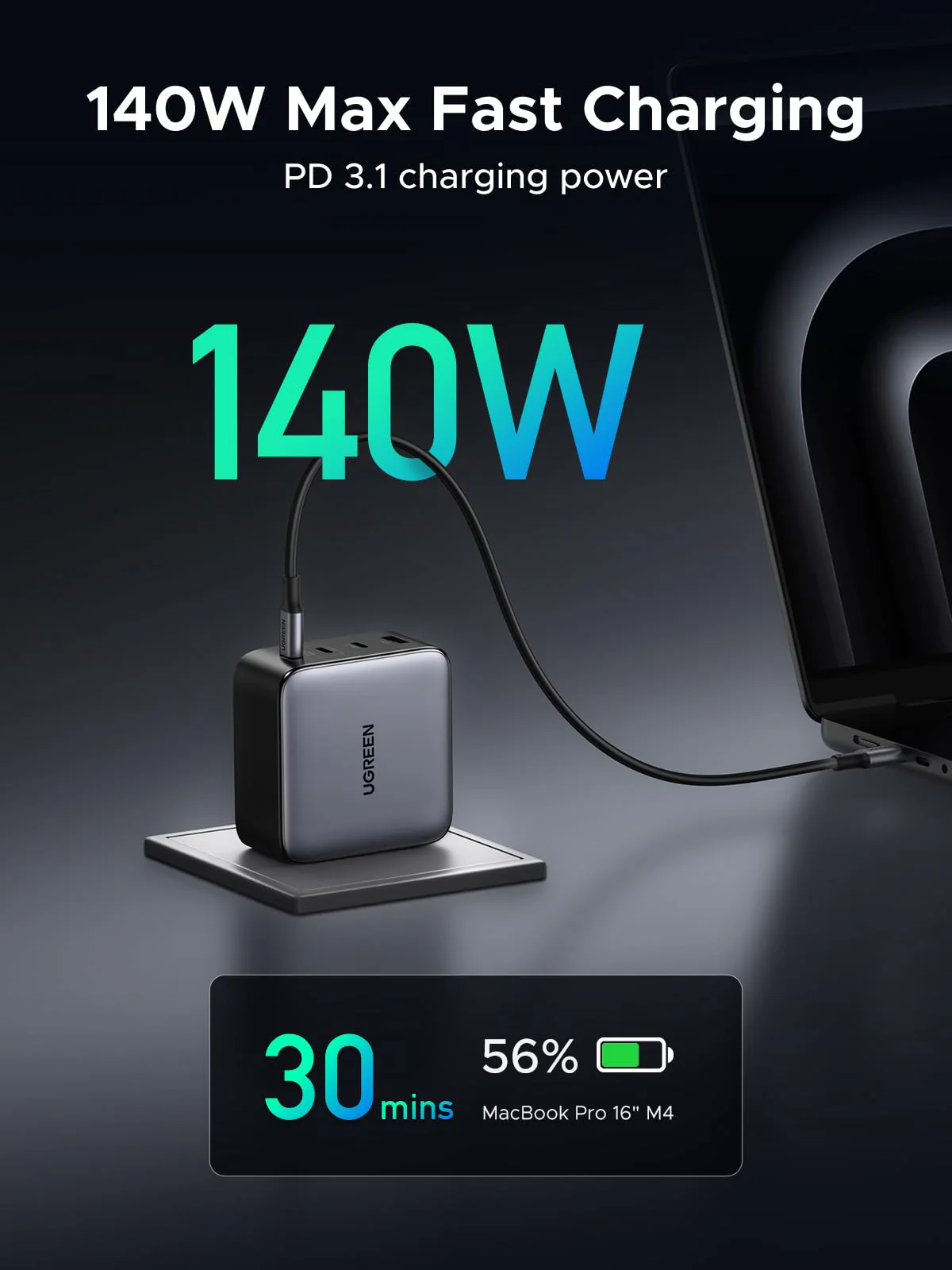 UGREEN 200W Dual Laptop Type C Charger - Image 2