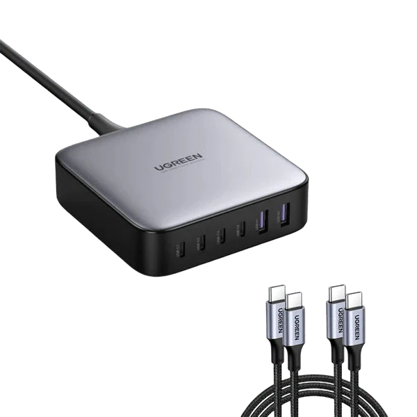 UGREEN Nexode 200W 6-Port GaN Charger + 100W USB-C Cable*2