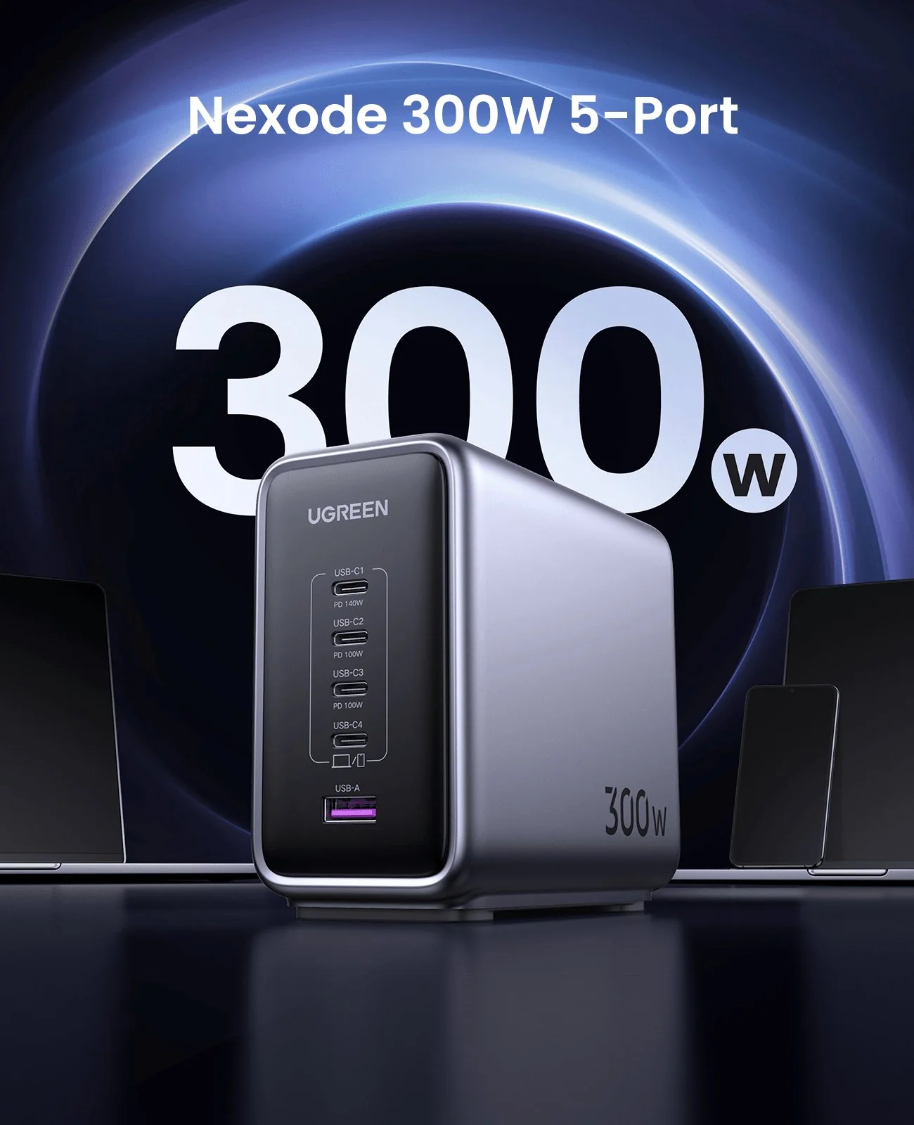 UGREEN Nexode 300W 5-Port GaN Charger Bundle - Image 3